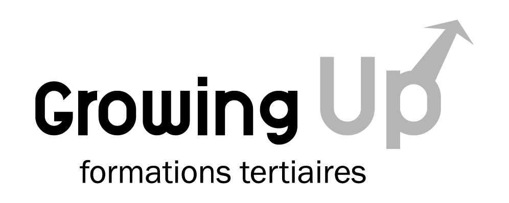 Logo "GrowingUp" blanc en portfolio Marta Smirnova